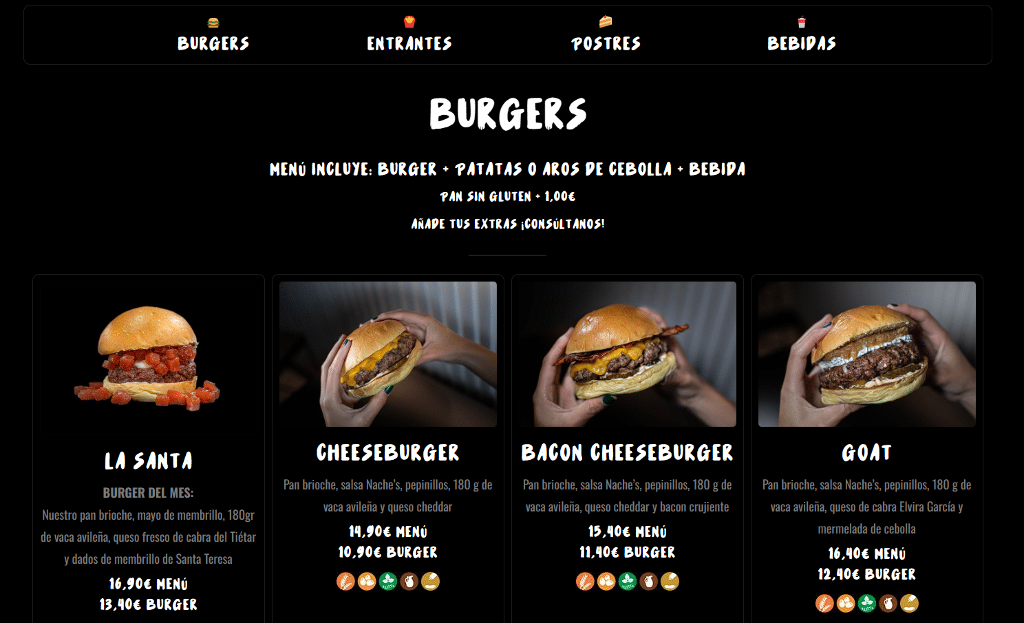 Nache's Burger Bar Ziddea | Estudio de diseño de páginas web en Ávila