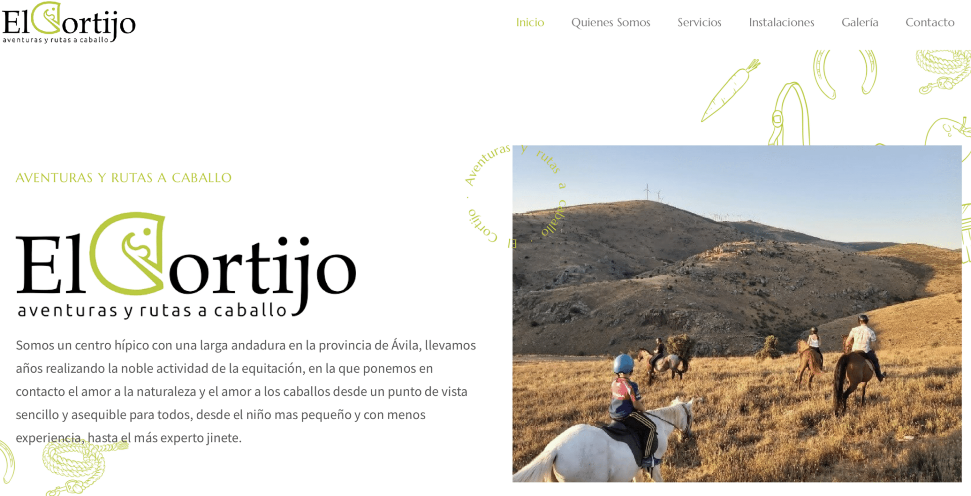 El Cortijo a Caballo Diseño de Páginas Web en Ávila | Ziddea