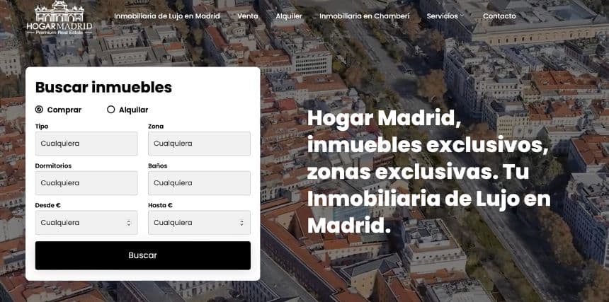 web inmobiliaria hogar madrid