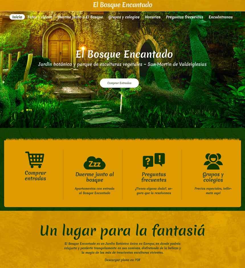 Página web para El Bosque Encantado en San Martín de Valdeiglesias