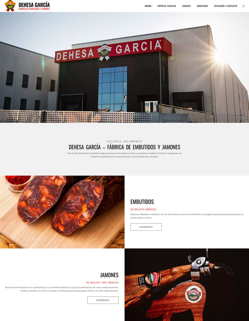 Página web para Dehesa García en Guijuelo Salamanca