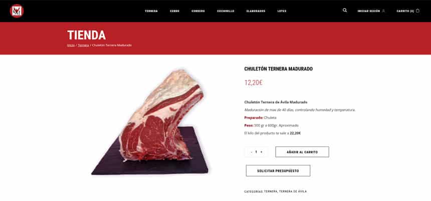 Tienda online para Carnicería Muñogalindo en Ávila