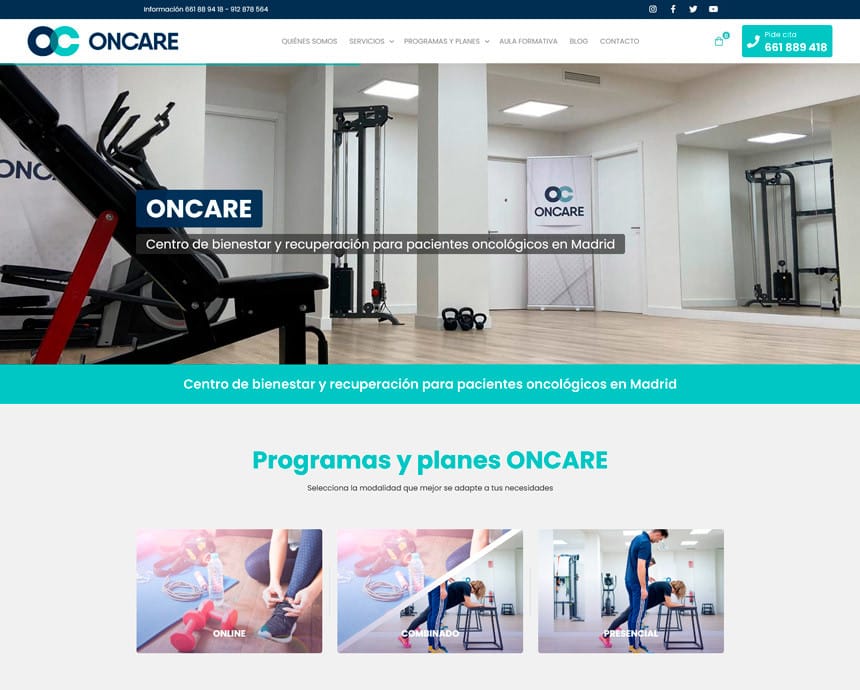 Tienda Online y Logotipo para Oncare Madrid