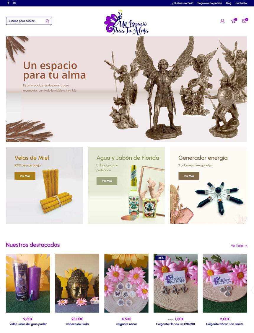 Tienda online para Un espacio para tu alma en El Hoyo de Pinares